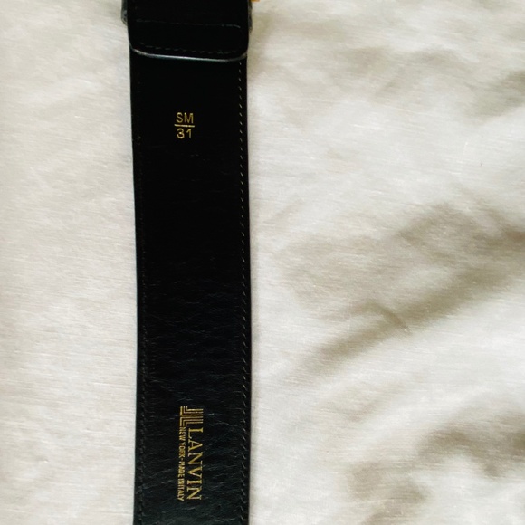 Lanvin Belt Black Leather・Made in Italy ・Women Size S/M